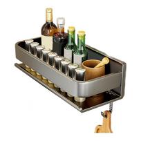 Wall Mounted Kitchen Spice Organizer With Hook Rod Kitchen Storage Rack Seasoning Holder Kitchen Accessories