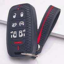 Key Fob Cover for Chrysler Pacifica with Keychain Anti-Scratch Guard Shockproof Protection Soft Grip Texture Responsive Button Touch juoda