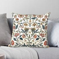Floral William Morris Square Pillowcase Polyester Linen Velvet Pattern Zip Decorative Pillow Case Home Cushion Cover 30X30CM white