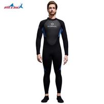 Mens 3mm Full Wetsuit Snorkeling Surfing Diving Warmth UV Protection Long Sleeve Chloroprene Neoprene Small mėlyna