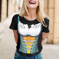 Women's Oktoberfest Festival Printed T-Shirt, Short Sleeve Round Neck Casual Pullover Top XL juoda