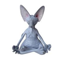 Meditacija Joga Laiminga Katė Įnoringa Buda Sfinkso Figūrėlė Meno Dekoras Skulptūra Lauko Sodo Statula Namų Dekoravimas Amatai D gray