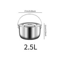 304 SUS Outdoor Camping Pot with Handle and Lid Hanging Camping Cookware Durable Multifunctional steaming,boilin,Fryer Pot gray