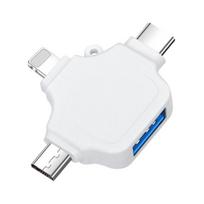 3.0 Adapteris 3 viename Klaviatūros pelės Didelės srovės iPhone Ipad įkrovimo jungtis prie USB kortelių skaitytuvo OTG adapteris balta