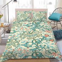 William Morris Neoclassical Floral Duvet Cover Set Home Style Bedding Soft Laundry Cotton Bed 3 Piece Set Student Dormitory Gift 135x200cm gray