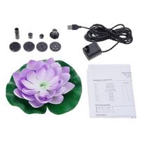 Floating Solar Power Garden Fountain Pumps With Water Lilies Aesthetic Outdoor Decors for Garden Landscape Enhancement pink