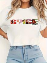 Spice Girls Band Graphic Print Vintage Retro T-shirt XL beige