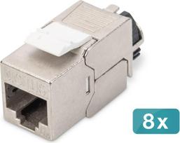 Digitus CAT 6A Keystone module, shielded with intelligent cable manager - 8 pcs.