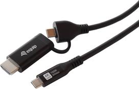 Equip 2 in 1 USB-C to C + HDMI Cable, 3.0m, PD100W, 4K/60Hz, 20Gbps