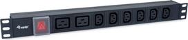 Equip 8-Outlet, 6 x IEC-C13+ 2X IEC-C19 Power Distribution Unit, on/off switch, Aluminum Shell