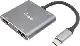 Equip USB-C 4-in-1 Dual HDMI Adapter, USB-C Hub with Dual HDMI USB 3.2 Gen 1 and 100W USB PD, USB-C MST Adapter for Dual Monitors