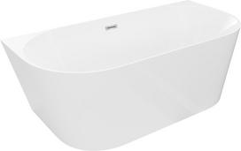 Mexen Oval Slim laisvai pastatoma vonia prie sienos 170 x 80 cm, balta, chromuota perpildymo anga - 52661708000-01, Mexen Oval Slim laisvai pastatoma vonia prie sienos 170 x 80 cm, balta, chromuota perpylimo anga - 52661708000-01