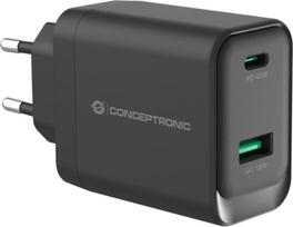 No Name Conceptronic ALTHEA20B45 2-Port 45W GaN USB PD Charger, USB-C x 1, USB-A x 1, QC 3.0, PPS, PD 3.0
