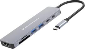 No Name Conceptronic DONN28G 7-in-1 USB 3.2 Gen 1 Docking Station, 4K60Hz HDMI, USB-A 5Gbps x 2, USB-C 5Gbps, SD, TF/MicroSD, 100W USB PD