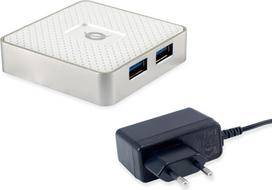 No Name Conceptronic HUBBIES03W interface hub USB 3.2 Gen 1 (3.1 Gen 1) Micro-B 5000Mbit/s White