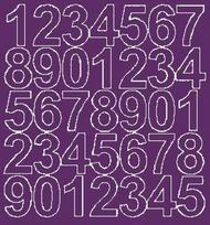 Lipnūs numerių lipdukai Drago, 4 cm, blizgūs, violetiniai