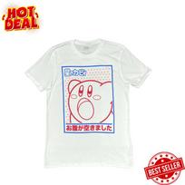 Unisex Nintendo Kirby Kanji Graphic Tee Shirt Officially Licensed NWT Gamer Gift Unisex T-Shirt XL white