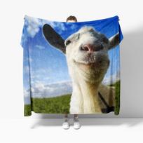 Goat Simulator Be funny  Flannel Blanket for Sofa Decoration Trick hilarious play pranks Throw Blankets For Bed 75x90cm gray