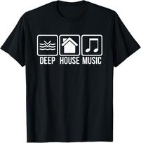 Deep House Music - Funny EDM DJ Rave T-Shirt Mens Casual Unisex Streetwear Tops Ropa Hombre XXL black