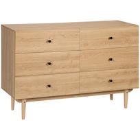 6 stalčių komoda Sandėliavimo vienetas Medinės kojelės 120 x 40 x 80 cm Medžio spalva 120 x 40 x 80 cm