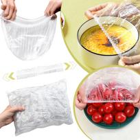 100 plastikinės dubenėlių dangos, maisto dangalai, dubenėlių dangalai duonos kildinimui, plastikiniai dangalai dubenėliams su gumyte, daugkartinio naudojimo laikymo maišeliai One Size beige