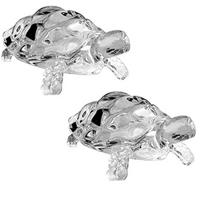 Glass Turtle Vastu Feng Shui Crystal Tortoise, Good Luck Turtle Showpiece
