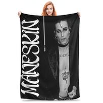 Damiano David Maneskin Blanket Portable Fleece Sofa Throw Blanket for Couch Bedding Office Throws Bedspread Quilt 75x100cm (30x40inch) gray