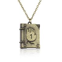 Anime Gravitys Falls Bill Cipher Dipper Diary Journal Pendant Necklace for Men Women Vintage Choker Necklace Fans beige