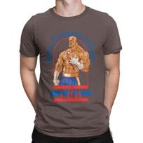 Sagat God Of Muay Thai Gym street fighter thai boxing Men's T Shirt Short Sleeve Crew Neck T-Shirt 100% Cotton Plus Size Tops 3XL brown