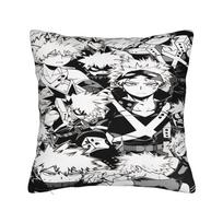 Anime K-Katsuki B-Bakugo Pillow Case  Comfy Pillow Cover For Chair Sofa Home Decor Kawaii Pillowcases 12x12Inch black