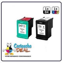 HP 336 - HP 342 - HP Deskjet 5400 Series 5440 5440 PSC 1500 1510 1510S 1513 1545 3180 Lot 2 cartouches compatible HP336 HP342