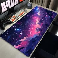 Mouse Pad Gaming Mouse Pad Pink Purple Sky Clouds Desk Mat Moon Star Nonslip PC Laptop Gamer Desk Accessories Table Pad Carpet 800x300x2mm blue