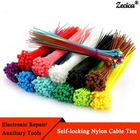 Cable Ties Nylon Self Locking 100/150/200mm Multicolour Plastic Zip Wire Binding Wrap Straps DIY Cable Fasten Organiser (Pink,3x100mmx100pcs) rožinė
