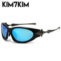 Steampunk Y2k Sport Sunglasses Women 2026 Luxury Men Sun glasses For Female 2000's Futuristic Goggles Eyewear Accessories Lenses blue