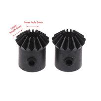 2Pcs 45# Steel 1M 15T Spiral Bevel Gear M1 Modulus 1:1 90 Degrees Differential Gear Bevel Gear Accessories 5mm