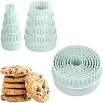 8 vnt./rinkinys Apvalus sausainių formelė Bangos nėrinys Apskritas Rankinis presas Fondantas Sausainių formelė Torto Koldūnų Dekoravimo įrankiai Kepimo reikmenys onesize white