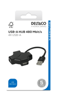 USB-A ŠAKOTUVAS DELTACO UH-737 4x USB-A Juodas