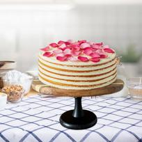 Torto stovas Sausainių Pyragaičių Serviravimo Padėklas Medinis Universalus Lėkštės Laikiklis Viešbučiui Vestuvėms 30cm beige