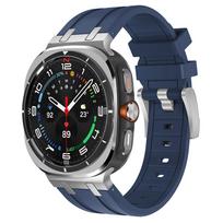 Luxury Sports Rubber Band for Samsung Galaxy Ultra Watch 47mm Curved End Silicone Strap for samsung ultra 7 47 47MM Men Bracelet Galaxy Watch Ultra gray