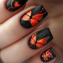 24pcs Press-On Nails | Mixed Color System Striped Fake Nails, Suitable for Daily Wear Simple Short Nail Stickers Style 4-24pcs brown