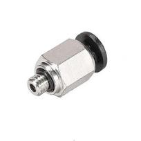 Straight Pneumatic Push-On Quick Connect Fitting M5 Male X 4mm Tube OD Silver, 1 Piece