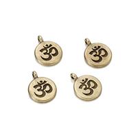 10pcs/lot Antique Chakra Charm Yoga OM Buddha Lotus Charm Pendants For Diy Jewelry Making Findings Bracelet Accessorie beige