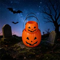 Pumpkin Shaped Bucket With Ergonomic Grip Halloween Candy Pail For Trick Or Treating And Home Decoration S