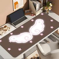 PC mieli angelo sparneliai žaidimų pelės kilimėlis stalo kilimėlis neslystantis guminis pagrindas plaunamas tinkamas PC kompiuteriui biurui mokyklai 800x300x2mm white
