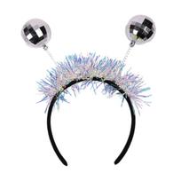 Reflective Disco Hairband With Mirror Ball Design Party Accessory Hairhoop For Rave Music Festival Family Gathering gray