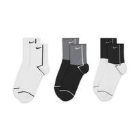 NIKE Socks for Men And Women, Quick-Drying Breathable Sports Socks, Short Socks Three-Pair Pack CK6021-904 White L white