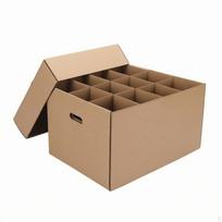 Dėžė su pertvara gofruoto kartono dangčiu, tvirta, namų savininkams brown