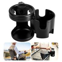 2-In-1 Cup Holder Baby Stroller Cup Holder Rack Children Bicycle Cart Bottle Rack Kids Bicycle Pushchair Accessories black