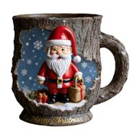Šventinis Kalėdinis Puodelis 3D Medžio Žievės Tekstūros Teminis Kalėdos Elnias Kavos Puodelis Derva Šventinė Dekoracija Naujoviškos Dovanos A Christmas Tree