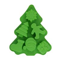 Christmas Silicone Molds Christmas Tree Santa Claus Gingerbread Men Snowmen Silicone Candy Molds Christmas Baking Molds green